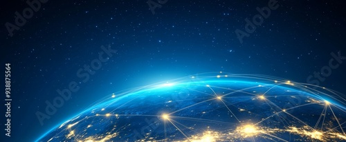 Abstract digital planet Earth with global network and connectivity