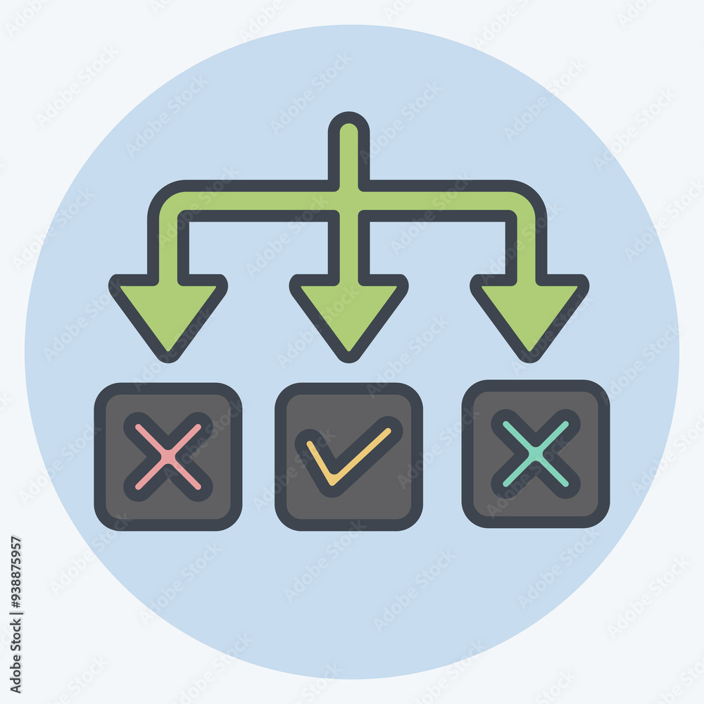 Icon Solving. related to Choice symbol. color mate style. simple illustration Icon Solving. related to Choice symbol. color mate style. simple illustration