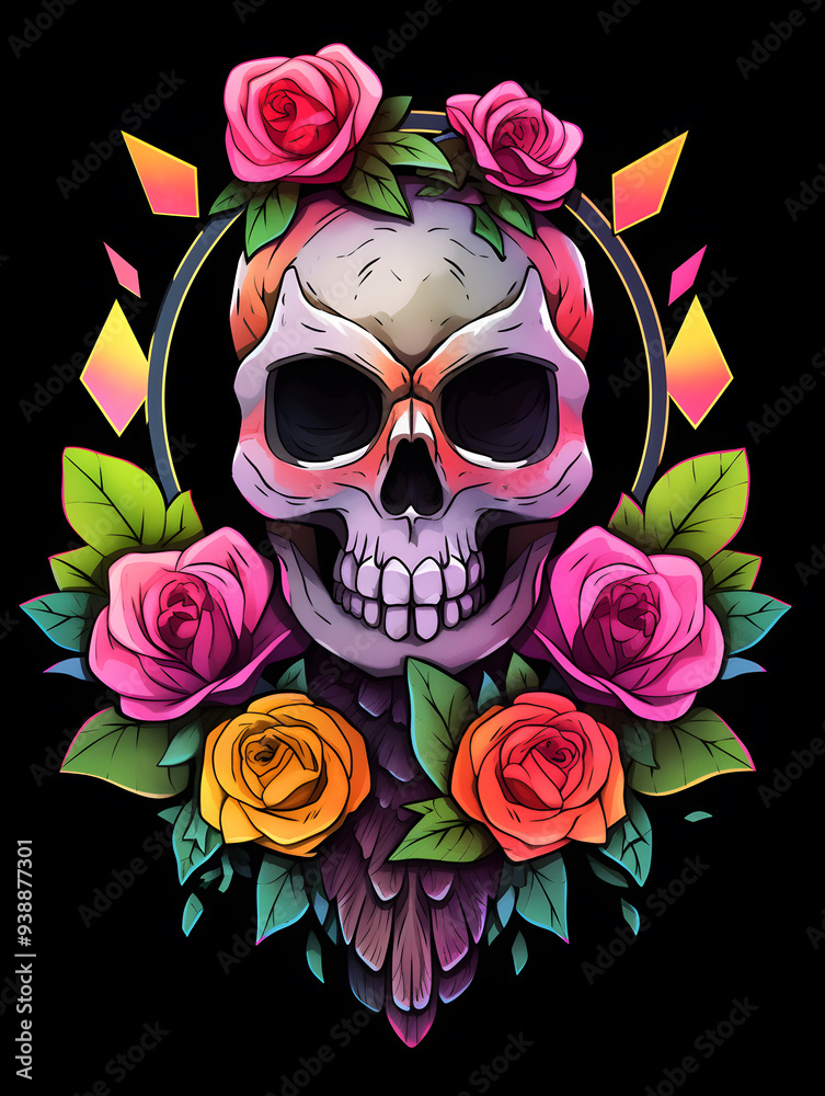 Skull and Owl symmetry layout illustration Skull and Owl symmetry layout illustration