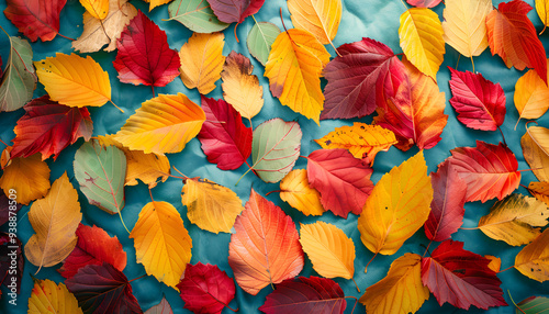 Creative layout of colorful autumn leaves. The apartment was lying. The concept of the season