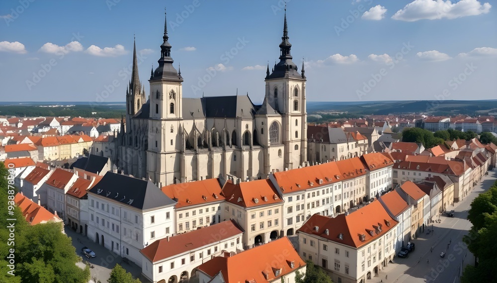 Aerial drone view of the Sibiu Lutheran Cathedral Romania Aerial drone view of the Sibiu Lutheran Cathedral Romania
