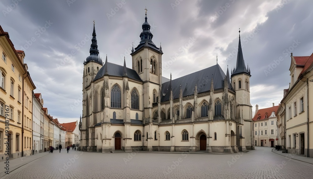 Aerial drone view of the Sibiu Lutheran Cathedral Romania Aerial drone view of the Sibiu Lutheran Cathedral Romania