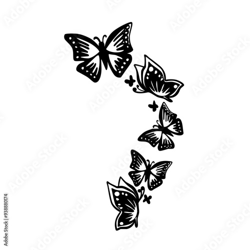Wallpaper Mural black and white butterfly Torontodigital.ca