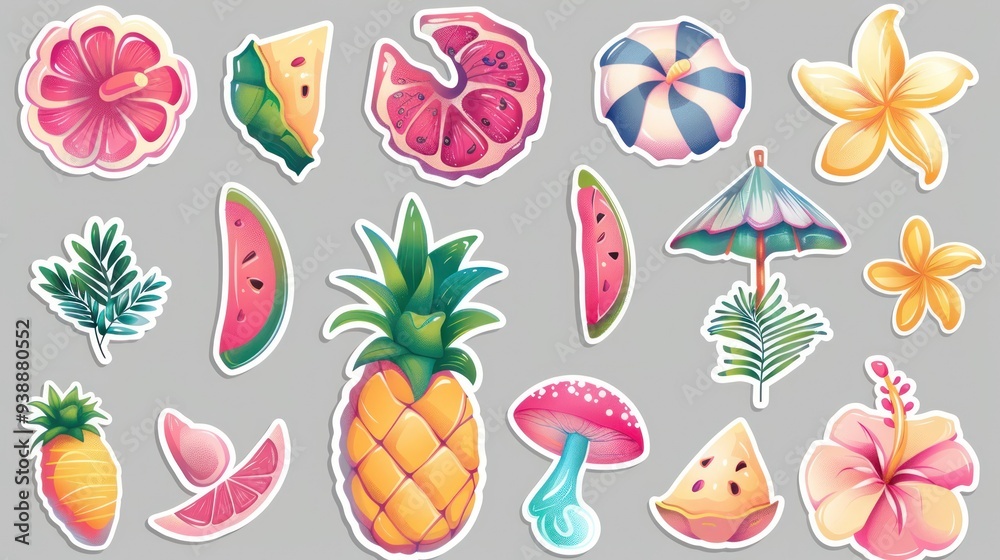 Colorful Summer Stickers Colorful Summer Stickers