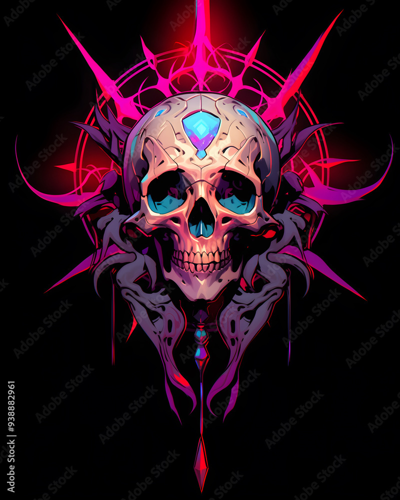 Skull and Spider symmetry layout illustration Skull and Spider symmetry layout illustration