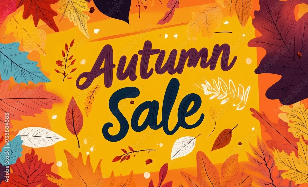 Autumn sale banner template with autumn leaves Autumn sale banner template with autumn leaves