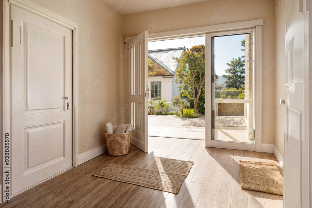 An open door of a cozy elegant house
luxury house a view from inside House entrance door An open door of a cozy elegant house
luxury house a view from inside House entrance door