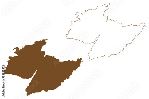 Kirjalaon island (Republic of Finland) map vector illustration, scribble sketch Kirjalaön map
