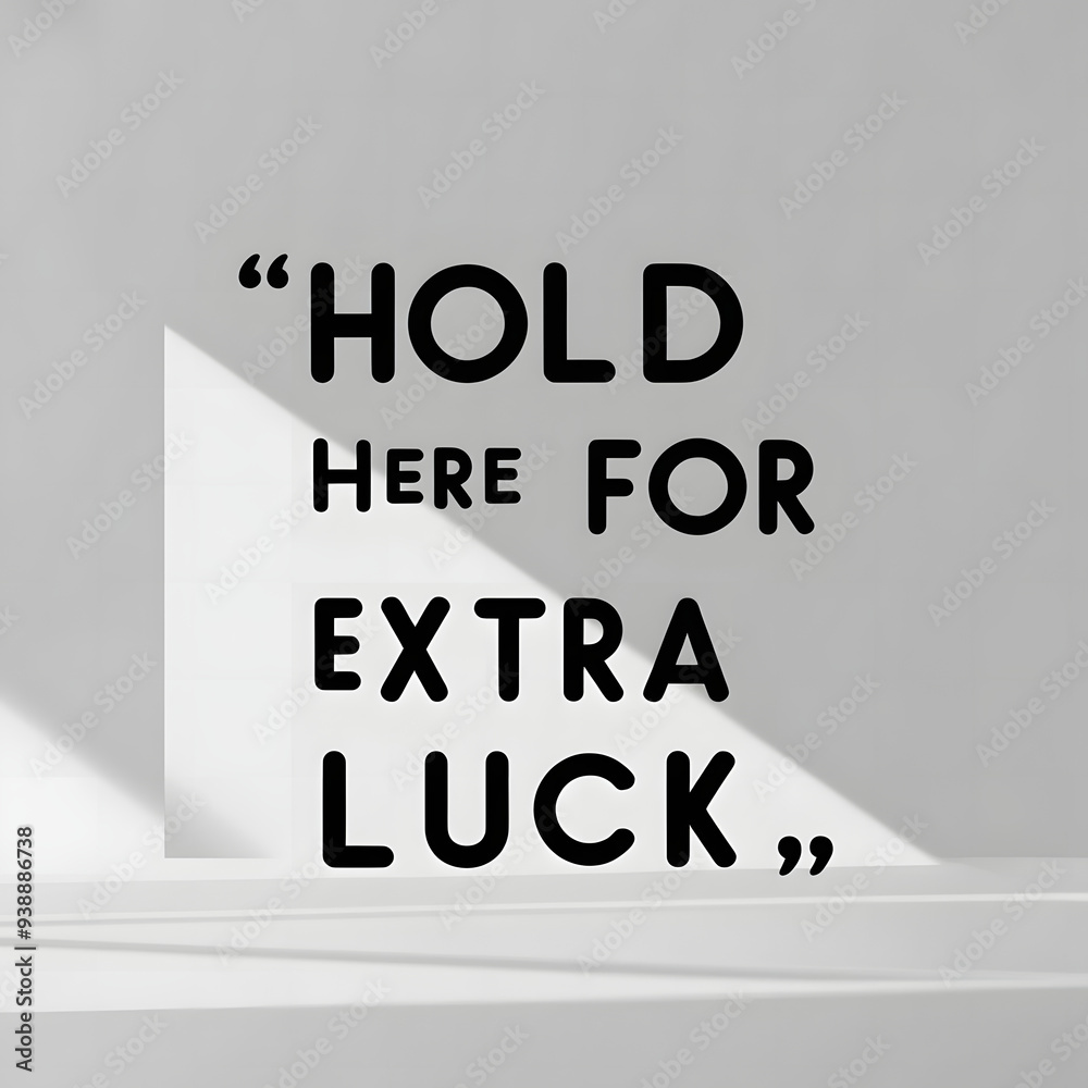 Hold Here for Extra Luck – Bold Creative Fonts with Minimal Shapes T-Shirt Design. Hold Here for Extra Luck – Bold Creative Fonts with Minimal Shapes T-Shirt Design.