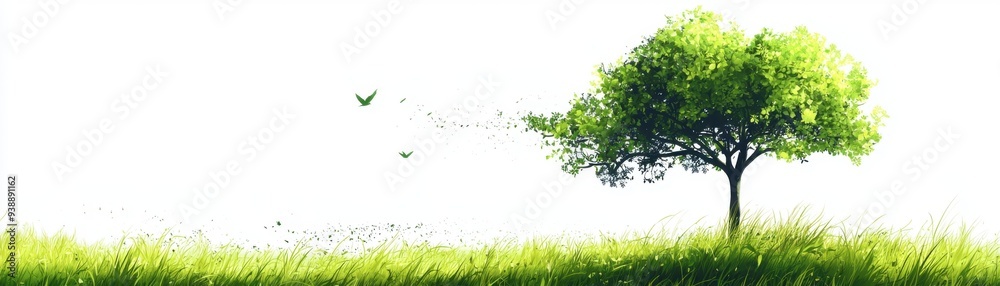 A serene tree stands amidst lush grass, evoking tranquility and the beauty of nature's harmony in a peaceful landscape. A serene tree stands amidst lush grass, evoking tranquility and the beauty of nature's harmony in a peaceful landscape.