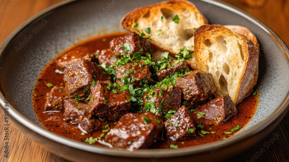 Wagyu beef goulash with tender chunks of beef and a rich paprika sauce, served with crusty bread . --ar 16:9 --v 6.1 Job ID: 28c8ffbd-3cef-4104-8939-36cf86ec8662 Wagyu beef goulash with tender chunks of beef and a rich paprika sauce, served with crusty bread . --ar 16:9 --v 6.1 Job ID: 28c8ffbd-3cef-4104-8939-36cf86ec8662