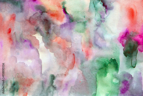 Green-pink purple purple watercolor paper background texture