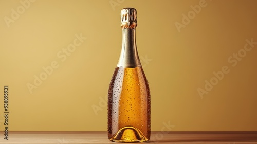 Champagne Bottle with Water Drops