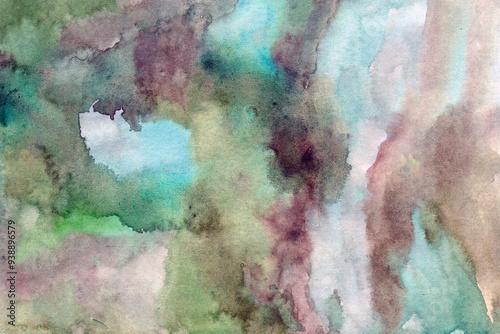 Green pink gradient watercolor paper background texture