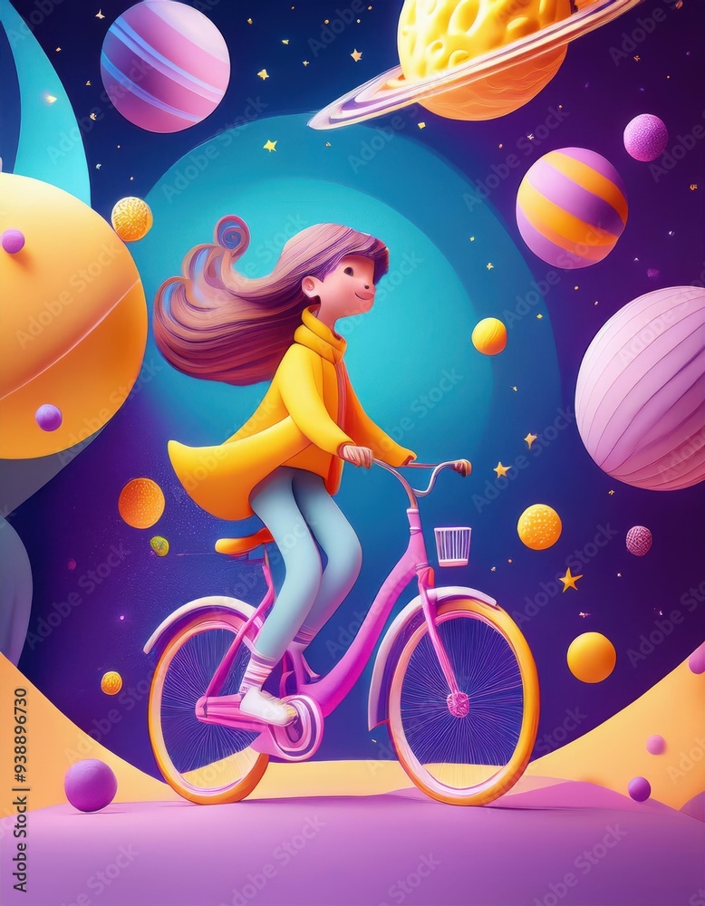 Whimsical Space Bicycle Adventure Whimsical Space Bicycle Adventure