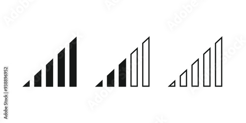 Signal bar icon vector. Signal strength icon. Signal strength indicator.