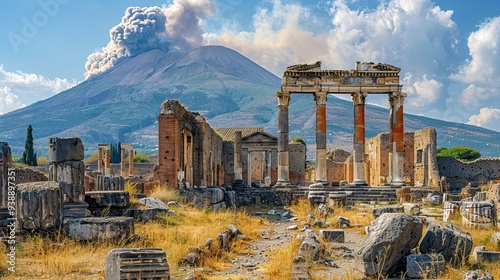 Vesuvius erupts on Pompeii.