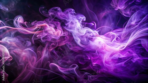 Dramatic purple haze engulfs the atmosphere, swirling tendrils of smoke dance across a deep, richly toned background, evoking mystery and creative expression.