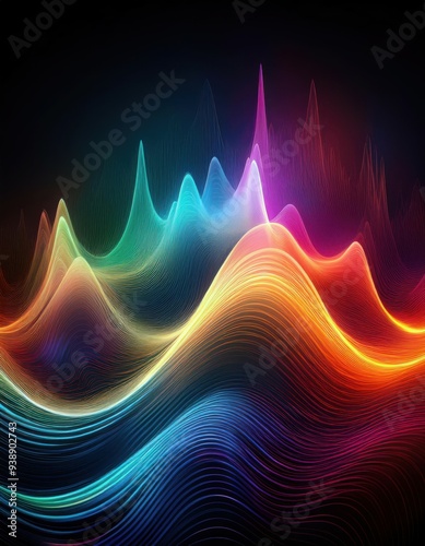 Obraz na płótnie Vibrant Sound Wave Energy Pattern w salonie
