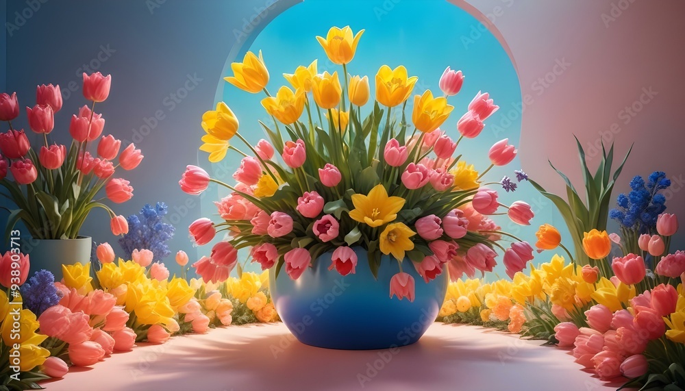 a vase with flowers in it and a round object in the background. a vase with flowers in it and a round object in the background.
