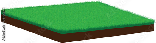 concept of grass on 3D land floor ground isolation illustration