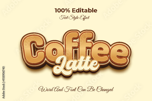 Coffee latte editable text effect template