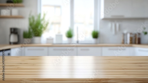 Kitchen Countertop with Blurred Background