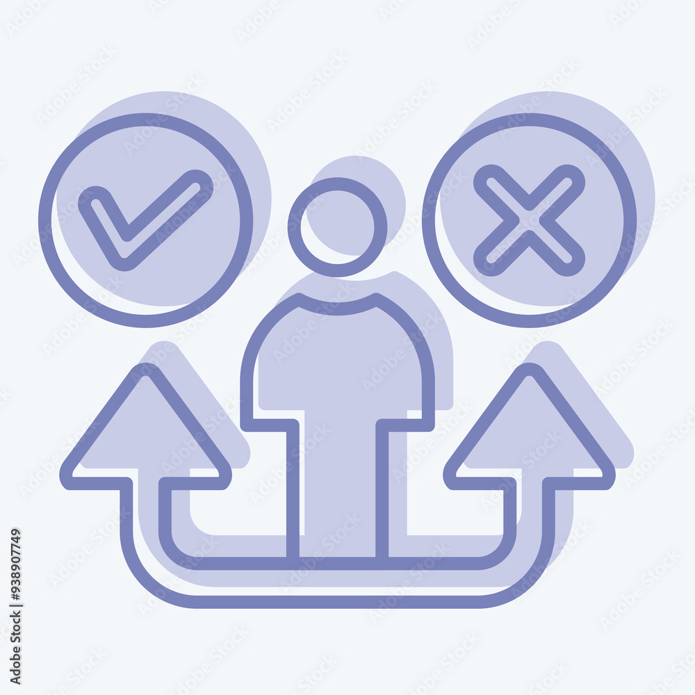 Icon Decision. related to Choice symbol. two tone style. simple illustration Icon Decision. related to Choice symbol. two tone style. simple illustration
