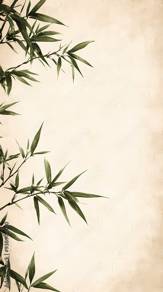 Naklejka premium Ancient bamboo leaf decoration