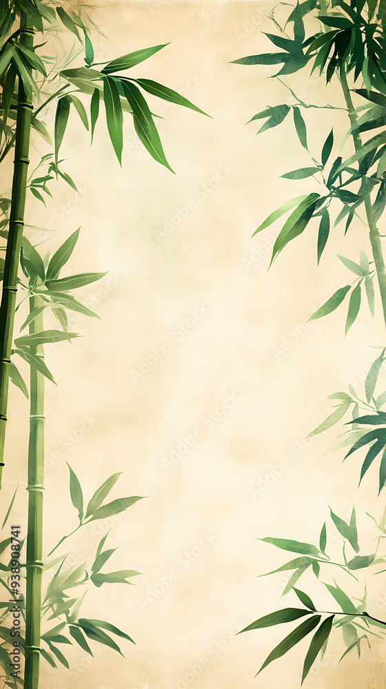 Fototapeta premium Ancient bamboo leaf decoration