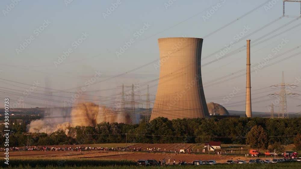 Sprengung der Kühltürme des AKW Grafenrheinfeld, 16.08.2024