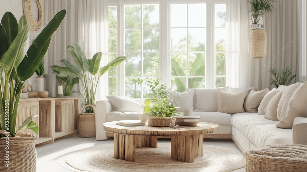 A stylish, minimalist living room decorated with sustainable furniture, such as a reclaimed wood coffee table, organic cotton cushions, and potted plants that purify the air, A stylish, minimalist living room decorated with sustainable furniture, such as a reclaimed wood coffee table, organic cotton cushions, and potted plants that purify the air,