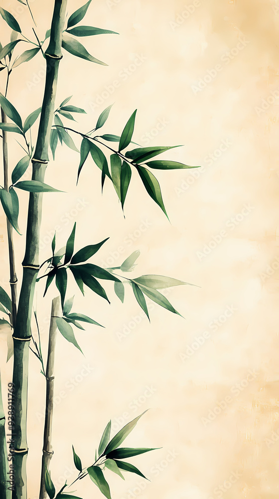 Obraz premium Ancient bamboo leaf decoration