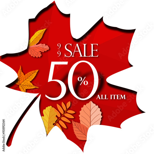 autumn sale square web banners set design with leaves background for social media