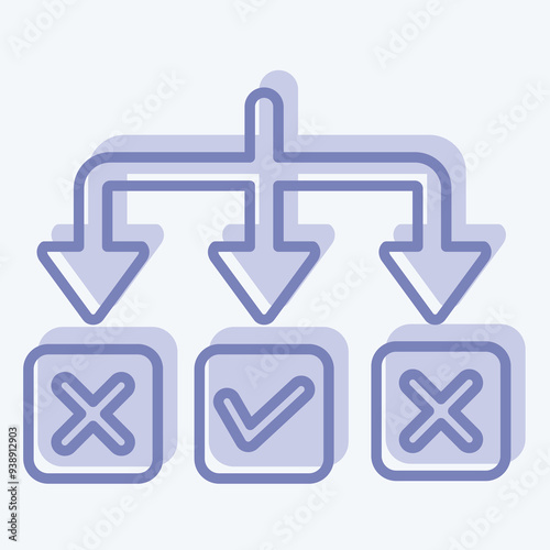 Icon Solving. related to Choice symbol. two tone style. simple illustration