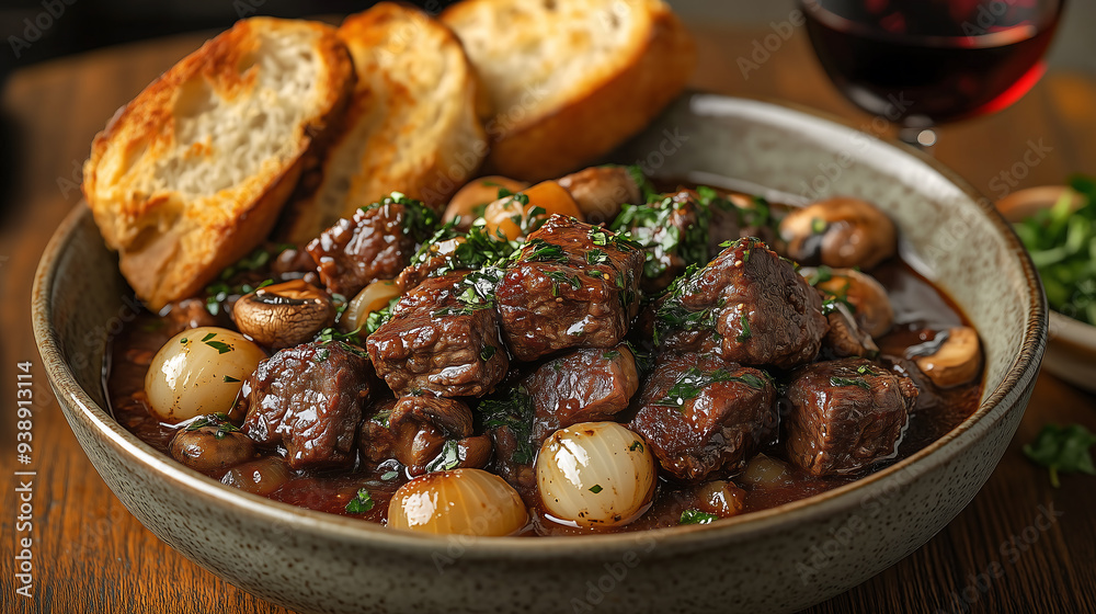 A hearty bowl of Beef Bourguignon A hearty bowl of Beef Bourguignon
