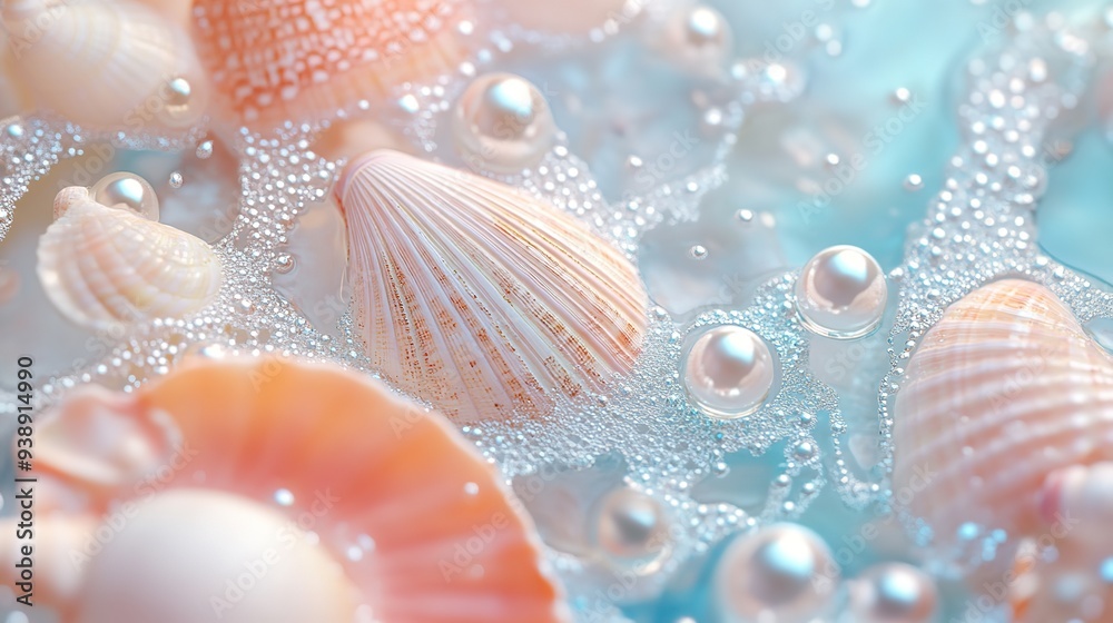 The bright and beautiful pearl in the shell, AI generated.