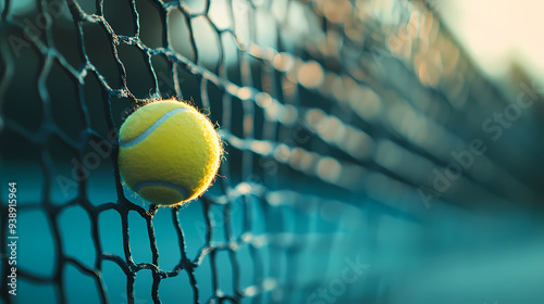 Illustration of a tennis ball on a tennis court