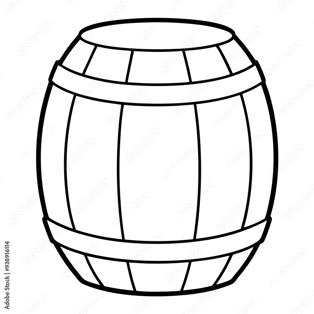 Barrel drawing line art vector illustration Barrel drawing line art vector illustration