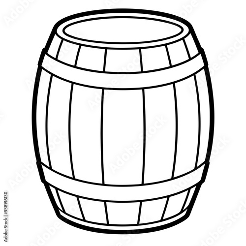 Barrel drawing line art vector illustration
