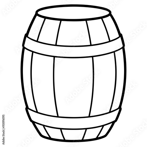 Barrel drawing line art vector illustration