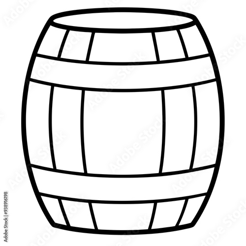 Barrel drawing line art vector illustration