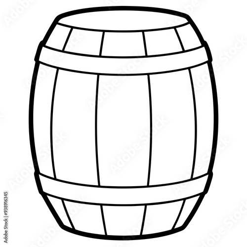 Barrel drawing line art vector illustration