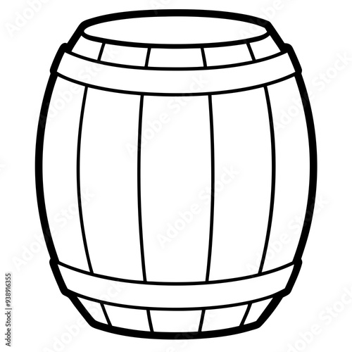 Barrel drawing line art vector illustration