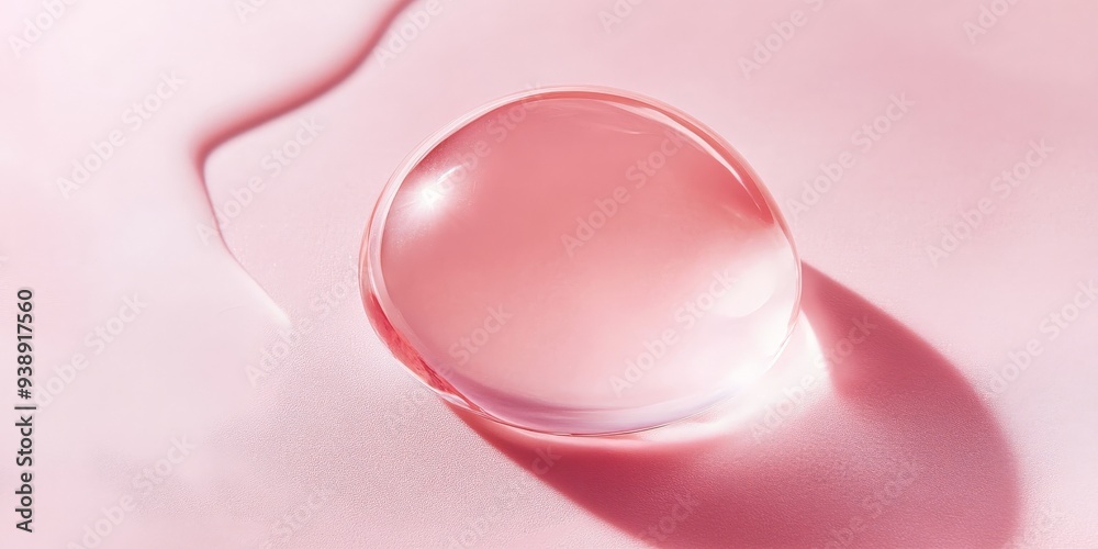 A Single Drop of Water on Pink Background. A Single Drop of Water on Pink Background.
