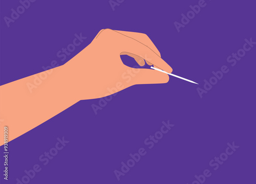 A Person’s Hand Holding A Toothpick.