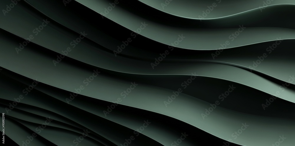 Abstract Dark Green Wavy Design. Abstract Dark Green Wavy Design.