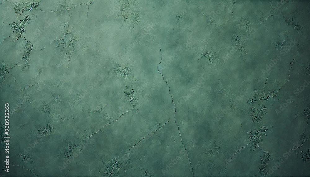 Obraz premium ひび割れた壁 壁 ひび割れ クラック テクスチャー コンクリート 表面 無地 模様 傷 スクラッチ グリーン 質感 建築 老朽化 劣化 背景 ミニマル アブストラクト アート ストラクチャー