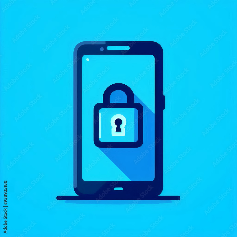 Smartphone screen with lock icon flat colors blue
Smartphone screen with lock icon flat colors blue