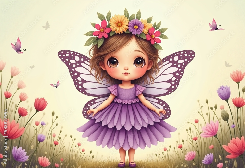 Fototapeta premium Girl with butterfly wing